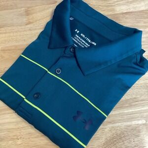Mens Under Armour The Playoff Polo Short Sleeve Striped Golf‎ Polo- XXL